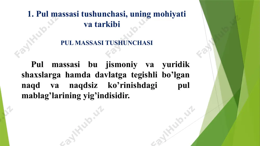 1445.47 2367.06 171.69 eur billion central bank balance sheet 1737.60 1822.30 1823.00 365.50 eur billion germaniyada pul agregatlari m1 muomaladagi naqd pullar (banknotalar, tangalar) va joriy bank schyotlaridagi mablag’lar m2 m3 m1 agregati va tijorat banklaridagi muddatli va jamg’arma qo’yilmalaridan (4 yilgacha) m2 agregati va ixtisoslashgan kredit muassasalaridan jamg’arma qo’yilmalari + deposit sertifikatlari xalqaro amaliyotda quyidagi pul agregatlaridan keng foydalaniladi: xalqaro amaliyotda quyidagi pul agregatlaridan keng foydalaniladi: 1. m0 – bu agregatni hisoblash uchun markaziy bank tomonidan muomalaga chiqarilgan ya’ni emissiya qilingan barcha naqd pullar summasidan banklar va korxonalarning kassasidagi naqd pullarning qoldig’i ayirib tashlanadi. tarqqiy etgan mamlakatlar bank amaliyotida m0 hisobga olinmaydi. 2. m1 = m0 + talab qilib olinadigan depozitlar + yo’l cheklari. ayrim mamlakatlarda kredit kartalari ham m1 tarkibiga kiritiladi. 3. m2 = m1 + muddatli depozitlar + jamg’arma depozitlar. m2 hisoblashda summasi uncha katta bo’lmagan muddatli va jamg’arma depoztlar olinadi. 4. m3 = m2 + yirik …
