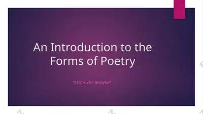an introduction to the forms of poetry — PPTX