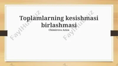 kesishmalar birlashmasi — PPTX