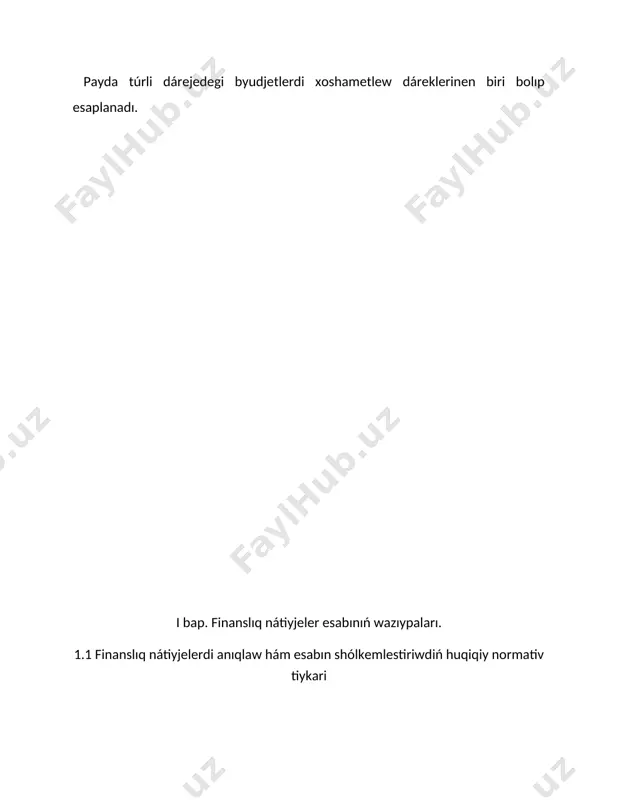 iskerlikten alınǵan basqa dáramatlar (operatsion dáramatlar ); - finanslıq iskerlikten alınǵan dáramatlar ; - ayrıqsha payda. 3. ónim (jumıs hám xızmet) lerdi satıwdan alınǵan sap túsimdi anıqlaw tártibi. xojalıq jurgiziwshi sub'ektlerde ónim (jumıs hám xızmet) lerdi satıwdan alınǵan sap túsim tómendegishe anıqlanadı : st=cd-mt bul jerde: st - satıwdan alınǵan sap túsim; sd - ónim alıwdan dáramat ; mt - satılǵan ónim ózine túser bahası. tayın ónim, tavar, orınlanǵan jumıs hám kórsetilgen xızmetlerdi satıwdan alınǵan dáramatlar, sonıń menen birge satılǵan tovarlardıń qaytıwı, satıw hám bahalardan shegirmeler tuwrısındaǵı informaciyalardı ulıwmalastırıw tómendegi schyotlarda ámelge asıriladı : 9010 “tayın ónimlerdi satıwdan dáramatlar”; 9020 “tovarlardı satıwdan dáramatlar”; 9030 “jumıslar orınlaw hám xızmetler kórsetiwden dáramatlar”; 9040 “satılǵan tovarlardıń qaytıwı”; 9050 “qarıydarlar hám buyırtpashılarǵa berilgen shegirmeler”. 9010 “tayın ónimlerdi satıwdan dáramatlar”, 9020 “tovarlardı satıwdan dáramatlar”, 9030 “jumıslar orınlaw hám xızmetler kórsetiwden dáramatlar” schyotlariniń kreditinde kárxananıń tiykarǵı iskerligi (tayın ónimler, tovarlardı satıw, jumıslar orınlaw, xızmetler kórsetiw) den …