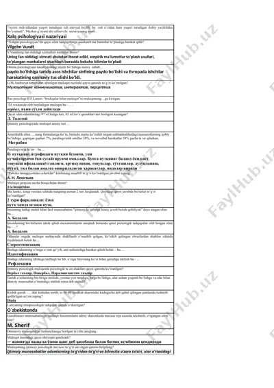 xalq psixologiyasi nazariyasi — DOC