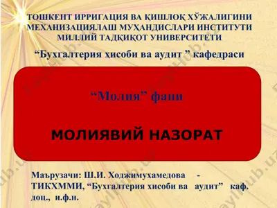 moliyaviy nazorat — PPT