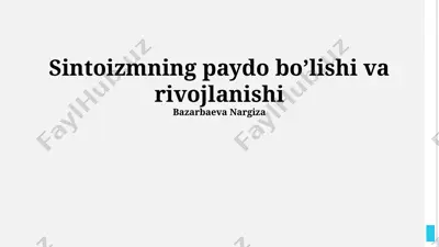 sintoizmning paydo bo’lishi va rivojlanishi — PPTX