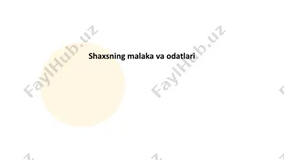 shaxsning kommunikativ malakalari — PPTX