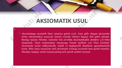 aksiomatik usul — PPTX