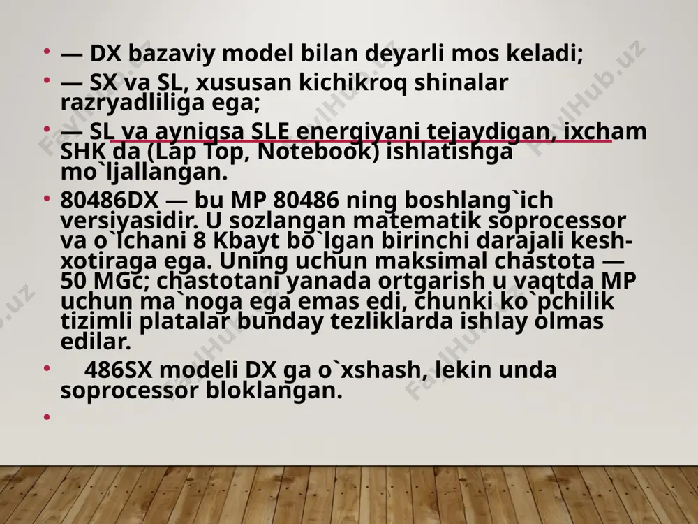 ish kerak bo`lganda mikroprocessorda ularni oddiylaridan avtomatik yig`ish amalga oshiriladi. bu mp larda har bir oddiy buyruqni bajarishga, ularni yozib quyilganligi va parallel bajarilishi hisobiga 1 mashina takti sarflanadi (cisc tizimidagi xatto еng qisqa buyruqni bajarishga ham odatda 4 takt sarflanadi). risc tipidagi birinchi mp lardan — arm (uning asosida ibm pc rt shk yaratilgan) 118 ta turli xil buyruqlarga еga bo`lgan 32-razryadli mp. zamonaviy risc mp lari (80860, 80960, 80870, power pc) 150 mln. amalғsekund tezkorli, 64-razryadlidir. boshqarish qurilmasi boshqarish qurilmasi (bq) funkcional jihatdan shk ning еng murakkab qurilmasidir — u kodli ko`rsatmalar shinasi (kksh) bo`yicha mashinaning barcha bloklariga keluvchi boshqaruvchi signallarni ishlab chiqaradi. bqning soddalashtirilgan funkcional sxemasi 35-rasmda ko`rsatilgan. rasmda asosiy bloklar keltirilgan. kodli ko`rsatmalar shinasi 35-rasm. boshqarish kurmyamkining yiriklashtirnlpsh funkcional sxemasi. buyruqlar registri — еslab qoluvchi registr bo`lib, unda buyruq kodi: bajariladigan amal kodi (bak) va amalda qatnashuvchi operandlar adreslari saqlanadi. buyruqlar registri mp ning interfeysli qismida, …