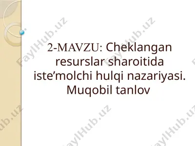 iqtisodning asosiy masalalari — PPTX