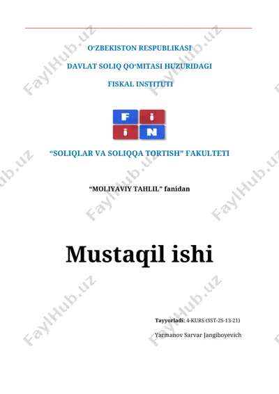 "balans aktivlari moddalari gorizontal va vertikal tahlili" — DOCX