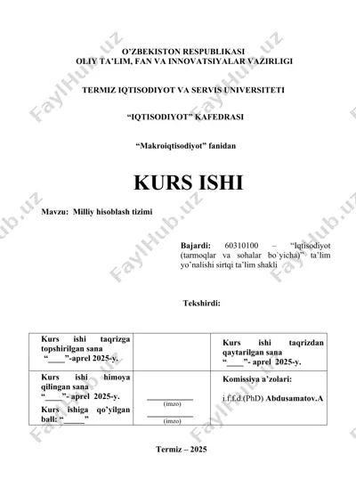 "milliy hisoblash tizimi" kurs ishi — DOCX