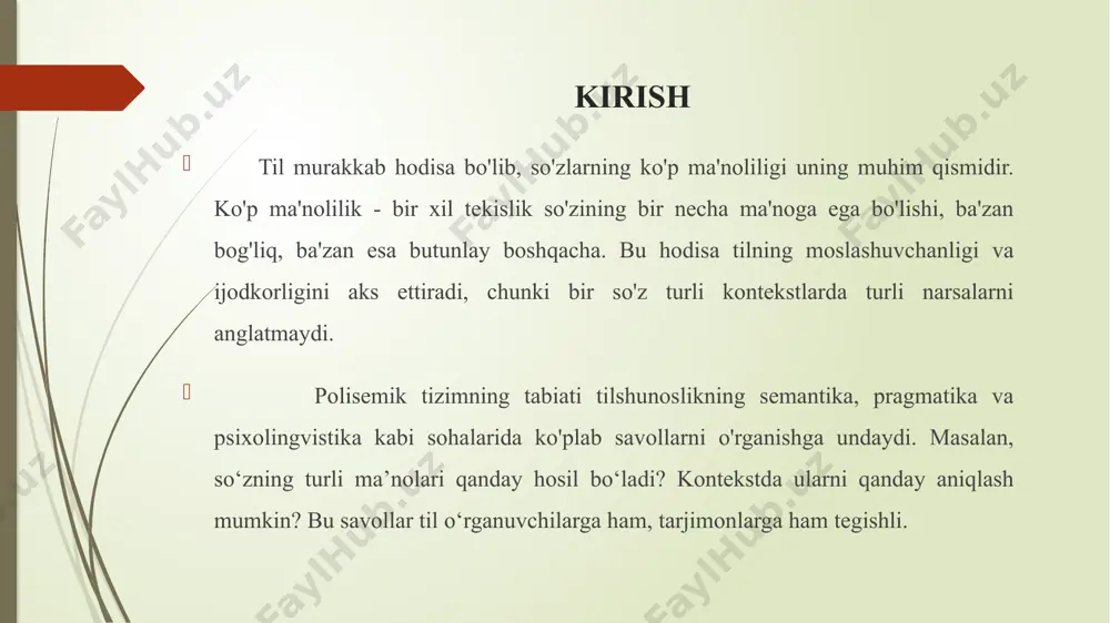 atini tavsiflashda talaffuz shartlariga muhim o'rin berish zaruratidan qochib qutula olmaymiz. agar ko'rib chiqilayotgan bayonot noaniq bo'lmasa, buning sababi shundaki, biz uni kiritgan va biz hozirda ko'rsatgan holda, har qanday frantsuz tilida so'zlashuvchi uchun katta ishonch bilan himoya qilish sug'urta kompaniyasini uyg'ota olmaydi va o'qish. maqola satrlari o'qish faoliyatini muqobil bo'lmagan holda uyg'otadi. shuning uchun biz bosqichma-bosqichlikdan qat'iyan voz kechishimiz va tan olishimiz kerakki, talaffuz shartlari, har qanday darajada, ma'no berish jarayonidan ajralmasdir. 1.2. polisemiyani rad etish yuqoridagilardan shunday xulosa qilish mumkinki, biz ko‘p ma’nolilik lisoniy birliklarning semantik to‘liq emasligining alomatigina, degan fikrni himoya qilamiz. darhaqiqat, har qanday holatda ham birlikning ma'nosi faqat bayonotda u chaqiradigan elementlar bilan o'zaro ta'sirda aniqlanganligi sababli, agar biz uning xatti-harakatlarini turli xil gaplar doirasida tahlil qilsak, turli xil va bog'liq ma'nolarni topish ajablanarli emas. tilshunos, birlik bu gaplardagi bir xil paraframalarni qabul qilmasligini kuzatar ekan, bu hodisaning ko‘rinishlaridan birinigina qayd etadi, bu ko‘rinish, albatta, …