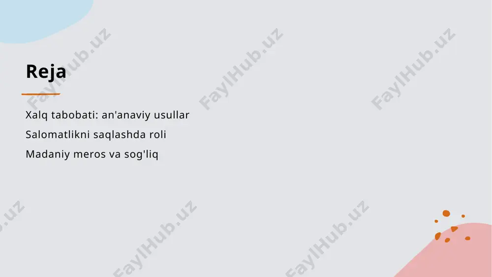 bilan birga, sog'liqni saqlashda yangi imkoniyatlar yaratadi. bu, an'anaviy usullarni xizmat sifatida taklif etadi. xalq tabobatining salomatlikni saqlashdagi ahamiyati. 1 xalq tabobati va salomatlik xalq tabobati, an'anaviy usullar orqali salomatlikni saqlashda muhim rol o'ynaydi. u insonning ruhiy va jismoniy farovonligini ta'minlaydi. 2 o'simliklar va foydalari o'zbek xalq tabobatida ko'plab o'simliklar ishlatiladi. masalan, chinnigullar, ko'k choy va murch, turli kasalliklarni davolashda samarali hisoblanadi. 3 ruhiy salomatlik xalq tabobati, ruhiy salomatlikni saqlashga ham katta e'tibor qaratadi. an'anaviy usullar stressni kamaytirish va ruhiy barqarorlikni oshirishda yordam beradi. an'anaviy usullar orqali sog'liqni saqlashning sirli tomonlari. 1 an'anaviy o'simliklar o'zbek xalq tabobatida ko'plab o'simliklar, masalan, qizilchabarg, chinnigullar va shuvoq, sog'liqni saqlashda qo'llaniladi. ular ko'plab kasalliklarni davolashda samarali hisoblanadi. 2 ruhiy salomatlik an'anaviy usullar ruhiy salomatlikni mustahkamlashda ham muhim rol o'ynaydi. masalan, xalq tabobatida dorivor musiqalar va rituallar stressni kamaytiradi va ruhiy tinchlikni ta'minlaydi. 3 sog'liqni saqlash usullari an'anaviy usullar, masalan, akupunktura va massaj, sog'liqni saqlashda …