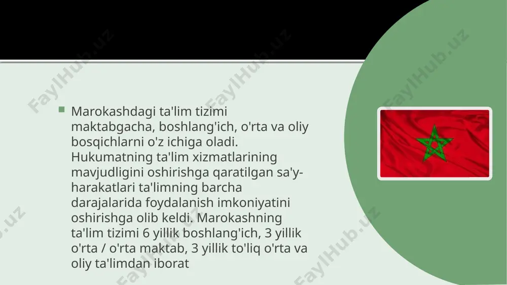 uhammad v universiteti va fesdagi al-karauin universiteti hamda madaniyat vazirligi tomonidan qoʻllab-quvvatlanadigan marokash musiqa konservatoriyalari kabi ixtisoslashgan maktablar mavjud. fesdagi karauin universiteti 1859 yildan beri ta'lim berib keladi va bu uni dunyodagi eng qadimgi doimiy faoliyat ko'rsatuvchi universitetga aylantirdi.biroq, sist britaniya universiteti kabi o'nlab milliy va xalqaro universitetlar mavjud bo'lib, ular marokashda oliy ta'limni yaxshilash uchun davlat universitetlari bilan birga ishlaydi. bundan tashqari, ko'plab xususiy universitetlar mavjud. 6 davlat universitetlariga kirish uchun faqat bakalavr talab qilinadi, boshqa oliy davlat taʼlim muassasalariga, masalan, muhandislik maktabiga kirish uchun esa maxsus raqobatbardosh testlar va imtihonlar oldidan maxsus tayyorgarlik talab etiladi. 7 bir qator xususiy institutlarga ega bo'lishiga qaramay, xususiy oliy o'quv yurtlariga qabul qilish darajasi hali ham past, ya'ni universitet aholisining 3,5 foizidan kam. xususiy institutlar ham kam malakali yoki yetarli xodimlardan aziyat chekmoqda. bu, birinchi navbatda, o'quv xarajatlarini inhibe qilish bilan bog'liq. ayniqsa, biznes maktablarining o'quv dasturlari eskirgan va mehnat bozorining o'zgaruvchan …