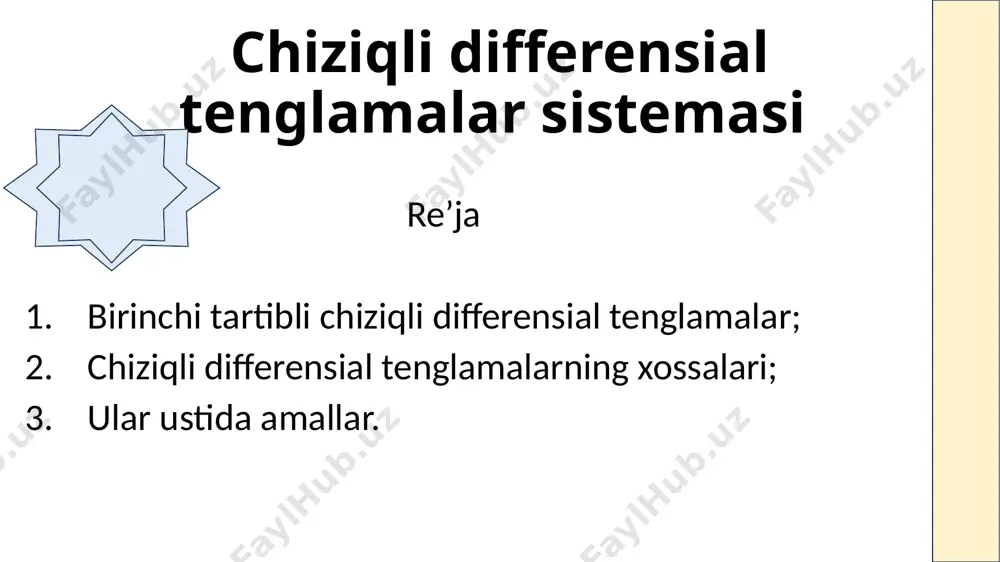 chiziqli differensial tenglamalar sistemasi - Page 2