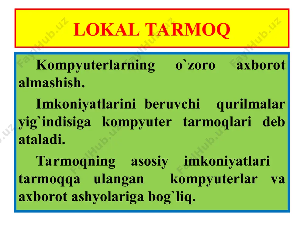 lokal kompyuter tarmoqlari bilan ishlash - Page 3