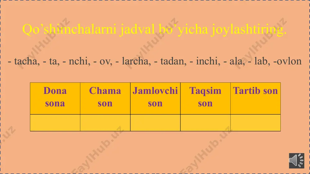 son so’z turkumini mustahkamlash uchun qo’shimcha topshiriqlar - Page 4