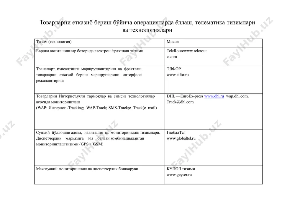 йтнинг ривожланиш стратегиясини аниқлаш;  транспортнинг барча турларини бирлаштириш асосида шйтнинг ривожланиш дастурларини ишлаб чиқиш;  шйтни бюджетдан молиялаштириш тизимини такомиллаштириш;  шйт хизматларига доир харидлар стратегиясини аниқлаш. • буюк британия пойтахти лондонда «лондон транспорти» компанияси шаҳар мэрига ҳисобдор юридик шахс мақомига эга. у лондон шаҳрида транспорт стратегиясини амалга оширишга жавоб беради. лекин бу соҳадаги асосий стратегик ваколатлар мэрга берилган. «лондон транспорти» компанияси автобуслар операторларининг фойдаланиш фаолияти учун жавоб беради, лекин йўловчилар ташишни ўзи бевосита амалга оширмайди. бундан ташқари, компания метро ишини ташкил этади, стратегик йўллар тармоқини бошқаради, лондонда йўл ҳаракатини бошқариш учун жавоб беради, шунингдек енгил таксомоторлар операторларининг фаолиятини тартибга солади. мэр ваколатига автобус, метро ва таксида йўловчилар ташиш тарифларини белгилаш киради. у ўтказилган танловлар натижалари бўйича операторлар билан контрактлар тузиш учун молиявий маблағлар ҳажмини аниқлайди. бу маблағлар марказий ҳукумат субсидиялари, солиқ тушумлари ҳамда яқинда жорий этилган йўл солиқидан таркиб топади. • германиянинг кўпгина йирик шаҳарларида «йўл транспорти уюшмаси»нинг …