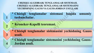 chiziqli tenglamalar sistemasi — PPT
