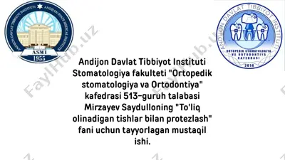 tish protezlari bilan ortodontik davolash — PPTX