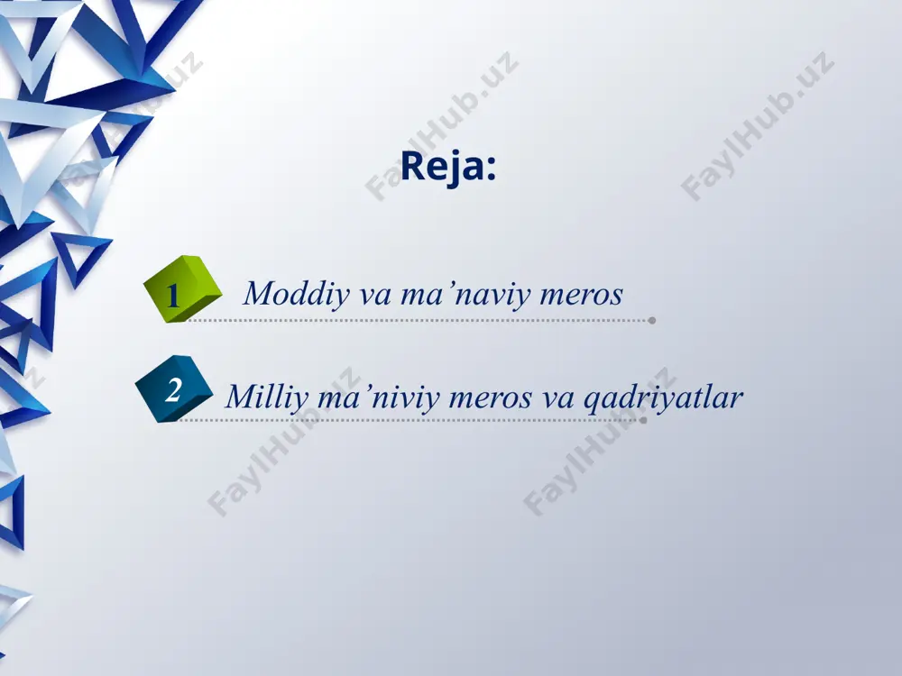 espublikasining “madaniy meros obyektlarini muhofaza qilish va ulardan foydalanish to‘g‘risida”, 2009 yil 13 oktabrda “arxeologiya merosi obyektlarini muhofaza qilish va ulardan foydalanish to‘g‘risida”gi qonunlari qabul qilindi. ijod ahli o‘z qadriyatlarini bevosita oilasida, mahallada, maslakdoshlarning norasmiy yig‘inlarida san’at muxlislariga yetkazish imkoniyatiga ega edilar. o‘zilgan asarlar va she’rlar, yaratilgan musiqa asarlari va dramalar, rassomlik va haykaltaroshlik namunalarini ijodkorlarning ustaxonasida, mahalla choyxonalarida shinavandalar ko‘rigidan o‘tkazish an’anasi bo‘lgan. adib va shoirlar, naqqosh va rassomlar vatan va millat tarixini yuksak darajada bilgan, ularni mahorat bilan tahlil qilib, badiiy sayqal bergan. tarixiylik va badiiylikni, milliylik va umuminsoniylikni, diniy va dunyoviy bilimlarni millatning ehtiyojlariga uzviy bog‘lab rivojlantirish mahallalarda istiqomat qilgan ijodkorlar uchun o‘ziga xos bir tamoyil edi. hofizlar va mashshoqlar vatani bo‘lgan samarqandda ilk sahna asarlari yaratildi, dramatik aktyorlar voyaga yetdi, zamonaviy sharq va g’arb musiqasi sirlarini o‘qitishga mo‘ljallangan bilim yurtlari faoliyat ko‘rsatdi. sahnani jihozlash, aktyorlarni kerakli kiyimlar, anjomlar bilan ta’minlashni ham mahalladagi peshqadam fuqarolar o‘z zimmasiga …