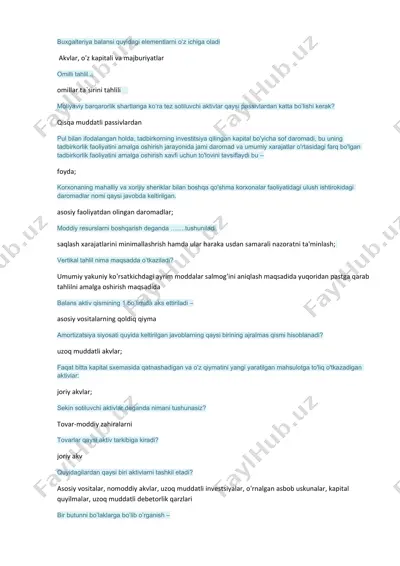 buxgalteriya balansi elementlari tahlili — DOCX