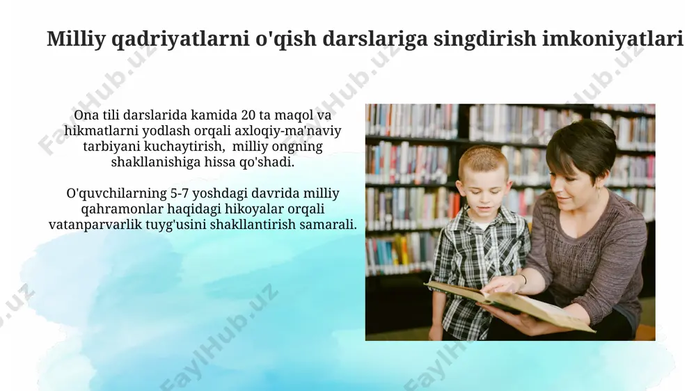milliy qadriyatlarni o'qish darslariga singdirish imkoniyatlari - Page 3