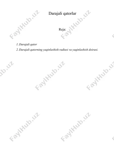 darajali qatorlar — DOC