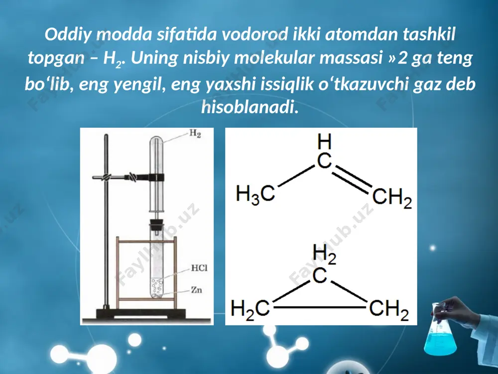 vodorod oddiy modda. vodorodning fizik va kimyoviy xossalari. 7 - sinf - Page 3