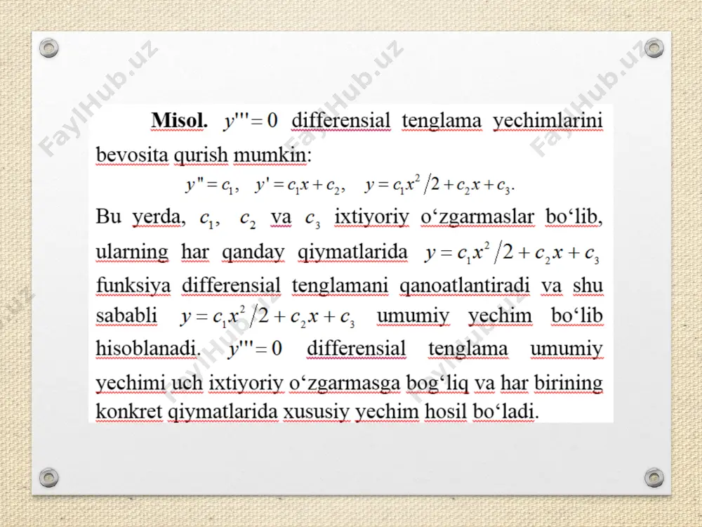 29-mavzu. birinchi tartibli va ikkinchi tartibli differensial tenglamalar - Page 3