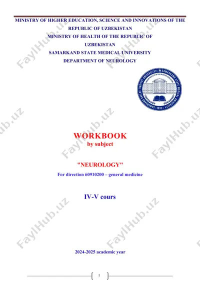 workbook "neurology" for direction 60910200 – general medicine — DOCX