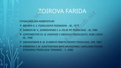 psixologiya asosida ta'lim — PPTX