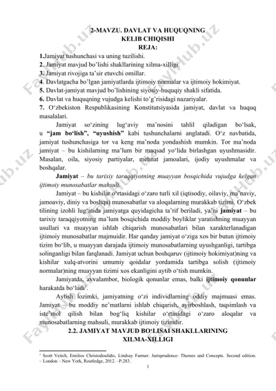 jamiyat va davlatning kelib chiqishi — DOCX
