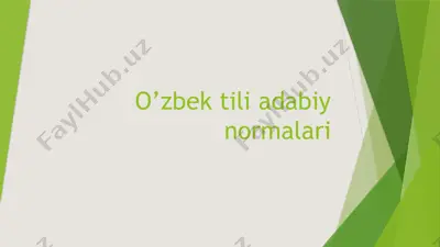 o’zbek tili adabiy normalari — PPTX