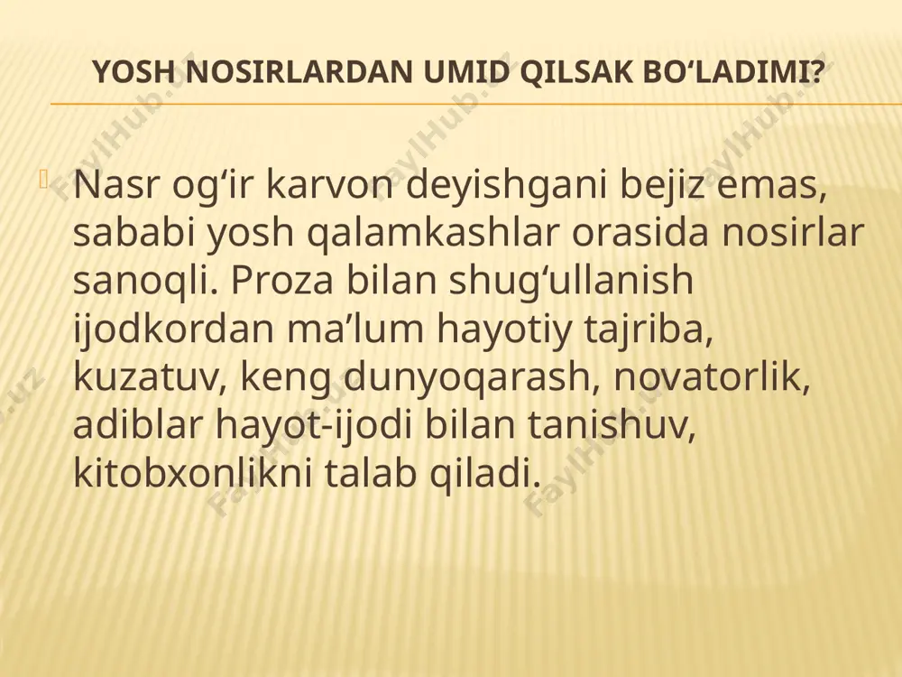 sil bo‘ladi. hikoya o‘z nomidan kelib chiqqan holda to‘laligicha hid va unga moslashish haqida. mahallada yoqimsiz hid paydo bo‘ladi, qahramonlar unga toqat qilolmaydi, hidning manbasini izlashga kirishadi, o‘lgan kuchukdan gumon qiladilar. hid tobora kuchayib boraveradi. lekin bora-bora odamlar bu hidga ko‘nikib, uning yoqimsiz ekanini sezmay qo‘yishadi. inson barcha narsaga moslashadi, ko‘nikadi, unutadi va yashashda davom etadi. ko‘z oldimizda sodir bo‘layotgan yoqimsiz hodisalar ham avvaliga bizni bezovta qiladi, keyin esa bunga tabiiy holdek qaray boshlaymiz. hikoya qahramonlari ham hidni yo‘qotish uchun kurashishdi, oxiri uni yenga olmay taslim bo‘lishdi. balki endi ular toza havoda yashay ham olishmas. hikoyani o‘qir ekansiz, dimog‘ingizda o‘sha noxush hidni his qilgandek bo‘lasiz. biroq ayrim jumlalarning bayoni, tahrirga muhtoj ekani ziyrak o‘quvchining tishiga tegadi. “saryog‘da yongan jigarlar” hikoyasida esa erkak kishining tushida ayol bo‘lib qolishi aks etadi. yosh nosir bu orqali ayollarga nisbatan zo‘ravonlikni, ularning erksizligini tasvirlamoqchi bo‘ladi. ayol ruhiyatini bir qadar ochib beradi, biroq yakunda zo‘rlanuvchi ham, …