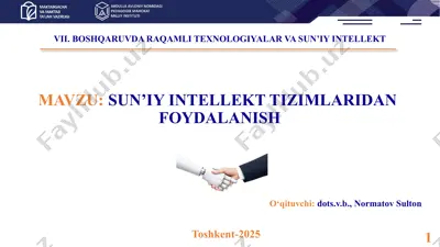 sun’iy intellekt tizimlaridan foydalanish — PPTX
