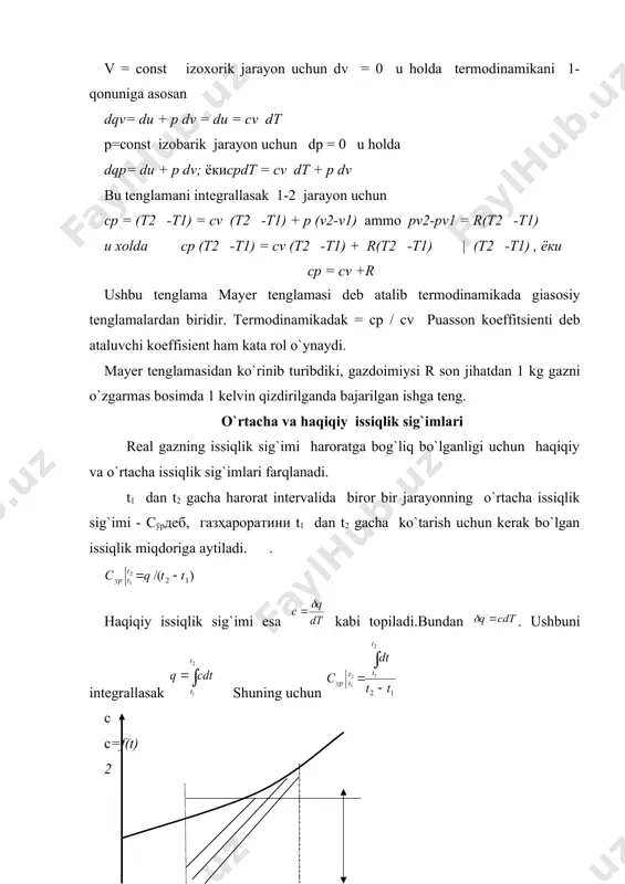 gaz aralashmasi gazlarni issiqlik sig`imi - Page 5