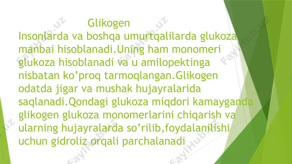 polisaxaridlar. kraxmal. selluloza - Page 5