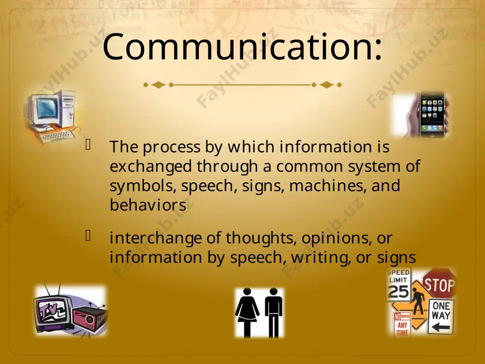 a... books, newspapers, messages, logos, billboards, paintings, graffiti… 8 modes of communicating there are four ways to communicate. person to person: drums, smoke signals, printing, crying, voice, paintings, music, etc person to machine: person typing on computer, joystick to video game, apps on cell phones, computer programming machine to person: tea pot whistling, alarm clock in morning, smoke detectors, directions from computer or cell phone – gps 4. machine to machine: sprinkler systems, motion detection lights, materials being mass produced in factories by computers 9 graphic communications drafting: freehand sketch: technical drawing: mechanical drawing: pictorial drawing: isometric drawing: oblique drawing: perspective drawing: scale drawings: cross-section drawing: c.a.d. 10 freehand sketching pictorial drawings multi-view drawings letterpress printing is a relief printing technique: the printing surface is raised above the rest of the printing plate. gravure printing a printing process in which letters and designs are etched or scratched into a metal …