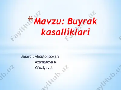 buyrak kasalliklari — PPTX