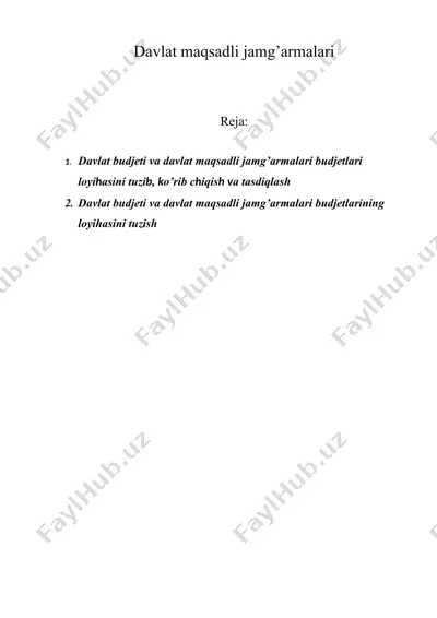davlat maqsadli jamg’armalari — DOCX