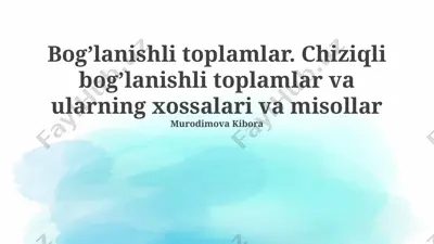 chiziqli bog’lanishli toplamlar — PPTX