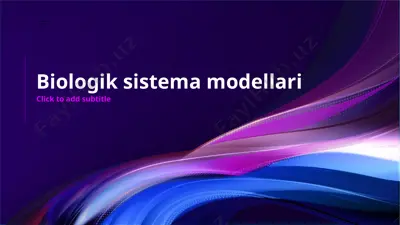 biologik sistema modellari — PPTX