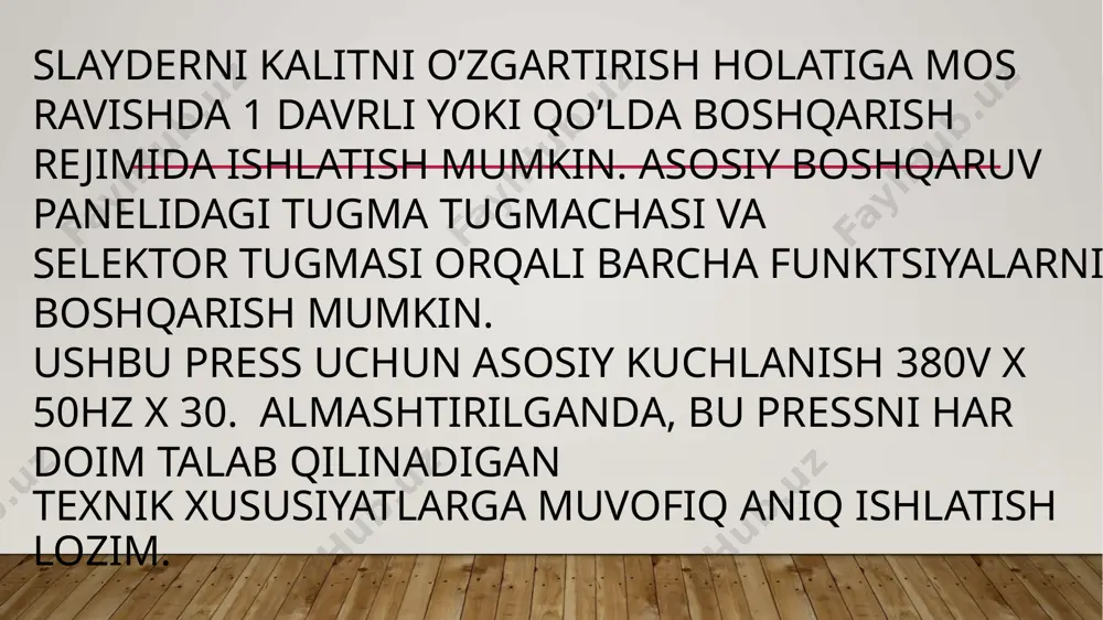 4-ustunli gidravlik press apparati (30 tonna) - Page 5