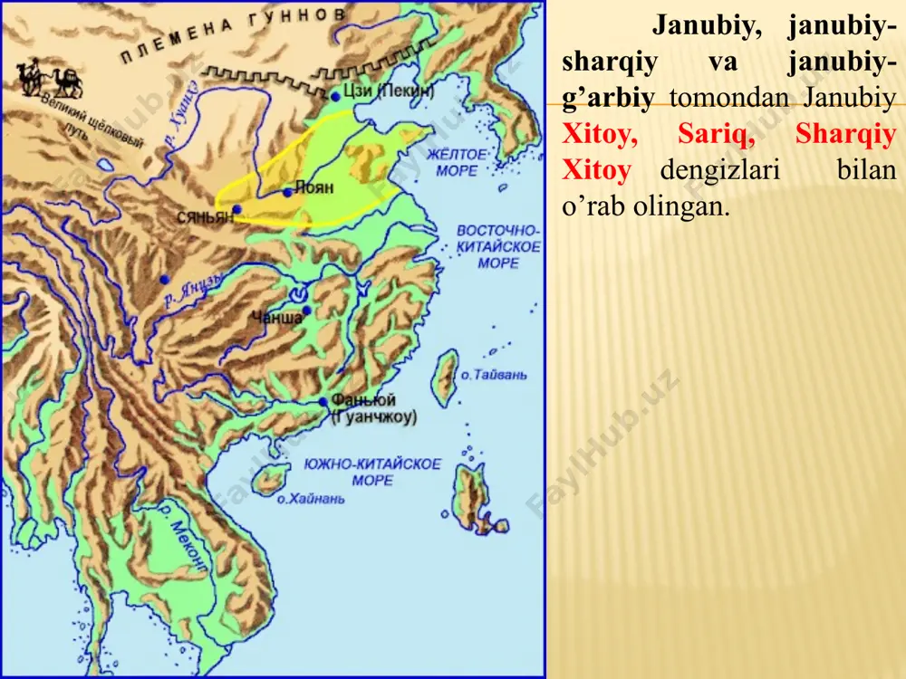 aqbarasi hisoblanadi. maqbara xitoyning ilk imperatori, sin hukmdori sin shixuandi (er. avv. 245-210) davrida barpo etilgan. maqbarani 720 ming odam, 37 yil mobaynida qurgan. sin shi xuandi maqbarasi va xozirgi muzeyi odidagi xayklal. sin shixuandi maqbarasi xozirgi sian shahridan 20 km masofadagi lishan tog’ida joylashgan. sin shi xuandi joylashgan lishan tog’i va uyerdagi muzey. maqabara 1974-yilga qadar ilm-fanga ma’lum bo’lmagan. mahalliy aholi vakilining qudiq qazishi natijasida to’satdan topib olingan. sin shixuandi maqbarasi mana shunday ko’rinishda bo’lgan. sin shixuandi maqbarasi arxeologik yodgorligining yuqoridan ko’rinishi. sin shixuandi maqbarasi chizmasi. maqbara - deyarli yer osti shahri. balandligi 70 metrdan 120 metrgacha. deyali to’rt burcha shaklda. maqbara markazida imperator daxmasi joylashgan. shuningdek, 500 ga yaqin uning yaqinlarini daxmalari ham mavjud. maqbarada hashamati va bezaklari bilan misr exromlaridan qolishmagan imperator daxmasi joylashgan. sin shixuandi maqbarasi imperator daxmasining ochilishi. sin shixuandi maqbarasi arxeologik topilmalari. sin shixuandi maqbarasi imperator daxmasi. sin shixuandi maqbarasi daxmalaridan biri. sin shixuandi …