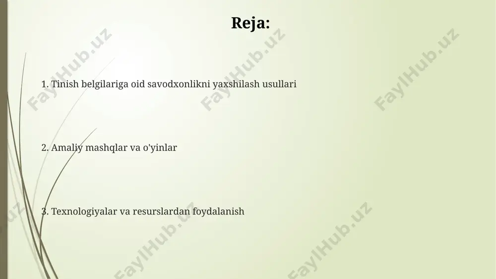ларни, масалан, оддий ва мураккаб жумлаларни пунктуациялаш, таклиф этиш мумкин. индивидуал ёндашувда ўқувчиларнинг 3 та асосий пунктуация кўникмаларига (нуқта, вергул, тире) эга эканликларини аниқлаш ва уларнинг билимини баҳолаш учун 5 тадан кам бўлмаган тест топшириқларини ишлатиш самаралидир. o'qituvchilar uchun tavsiyalar o'quvchilarga 5-10 ta turli xil tinish belgilarini o'z ichiga olgan gaplarni yozish va ularni to'g'ri qo'llash bo'yicha mashqlar bering, harflar soni va so'z turkumlariga e'tibor bering. "tinish belgilarining roli" mavzusida 3-4 ta interaktiv o'yinlarni o'tkazing, masalan, "kim tezroq?", "topishmoq" kabi, bu ularning faol ishtirokini ta'minlaydi. har bir darsda kamida 2 ta tinish belgilariga oid qoidalarni takrorlash va misollar keltirish orqali o'quvchilarning bilim va ko'nikmalarini mustahkamlang, grammatik atamalarni qo'llang. onlayn resurslar va dasturlar 100 дан ортиқ интерактив тест ва машқларни ўз ичига олган онлайн ресурслар орқали пунктуация билимингизни тез ва самарали равишда оширишингиз мумкин. "punctuation practice" каби мобиль иловаларда 50 дан ортиқ дарс ва тестлар мавжуд бўлиб, фойдаланувчиларнинг пунктуация кўникмаларини мустахкамлашга …