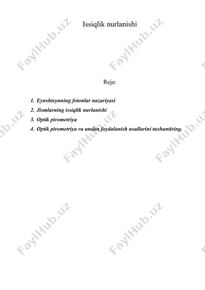 issiqlik nurlanishi — DOC