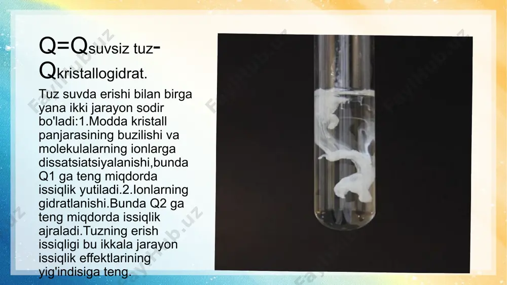 tuzlarning erish issiqligini aniqlash va kalorimetriya - Page 5