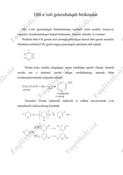 olti a’zoli geterohalqali birikmalar — DOCX