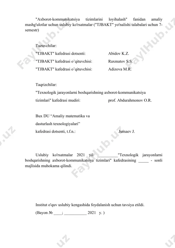 ektlar model navigator oynasida tahrirlanganda, o'zgarishlar darhol diagramma oynasida ko'rsatiladi va aksincha. masalan, model explorer oynasida jadvalning nomini o'zgartirsangiz, diagramma oynasida tegishli jadvalning nomi ham o'zgaradi. agar siz diagrammadagi ob'ektni topa olmasangiz, uni model navigatorida toping, ustiga sichqonchaning o'ng tugmachasini bosing va paydo bo'lgan kontekst menyusida "go to diagram" buyrug'ini bosing. natijada, kerakli ob'ekt diagramma oynasida ko'rsatiladi. model navigatori navigatorning funktsiyalariga tez kirish uchun o'z asboblar paneliga ega. navigator vositalarining tavsifi jadvalda keltirilgan. 1-jadval. 1-jadval. model navigator vositalarining tavsifi. boshqarish elementlari ta'rifi model navigatorida ko'rgan yoki tahrir qilgan avvalgi (keyingi) ob'ektga o'tish. model navigatorida tanlangan ob'ektning xususiyatlarini ko'rish. (ko'rsatiladigan dialog oynasi tanlangan ob'ekt turiga bog'liq.) model navigatorida tanlangan ob'ektni o'chiring. navigatorda ob'ektni toping (keyingi ob'ektni toping) modellari. model navigatori uchun yordam oynasini oching. model navigatori model turidagi o'zgarishlarga, maqsadli mbbt serverga va modellashtirishga nisbatan "sezgir". masalan, agar mantiqiy model ochiq bo'lsa, unda navigatorda faqat mantiqiy darajadagi ob'ektlar ko'rsatiladi (1-rasm). agar …