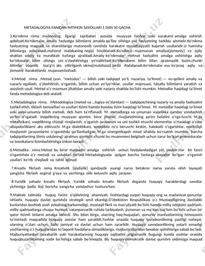 ko'nikmalar va metodlar — DOC