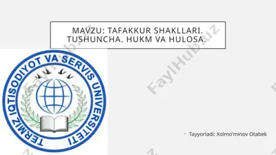 tafakkur shakllari — PPTX